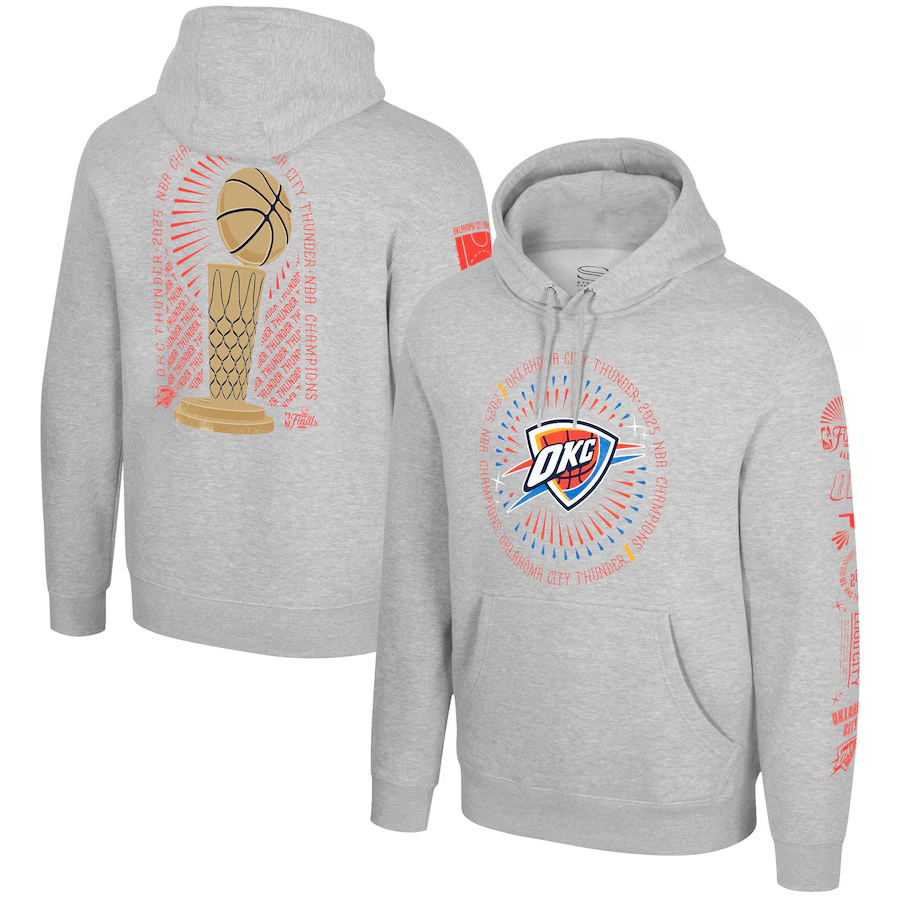 Men 2025 NBA Oklahoma City Thunder grey Hoodie style 5->oklahoma city thunder->NBA Jersey